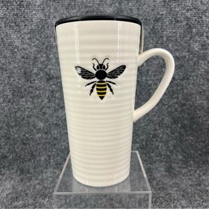 New SweetNes Honeybee Bee Travel Mug 19 Fl Oz Ceramic With Lid & Handle